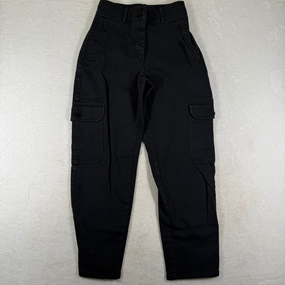 Wilfred Free Aritzia Black Modern Cargo Pants High Rise Tapered Size 2
